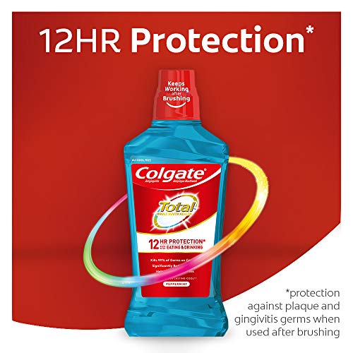Total Pro-Shield Alcohol Free Mouthwash, Antibacterial Formula, Peppermint - 500 mL, 16.9 fluid ounce (6 Pack)