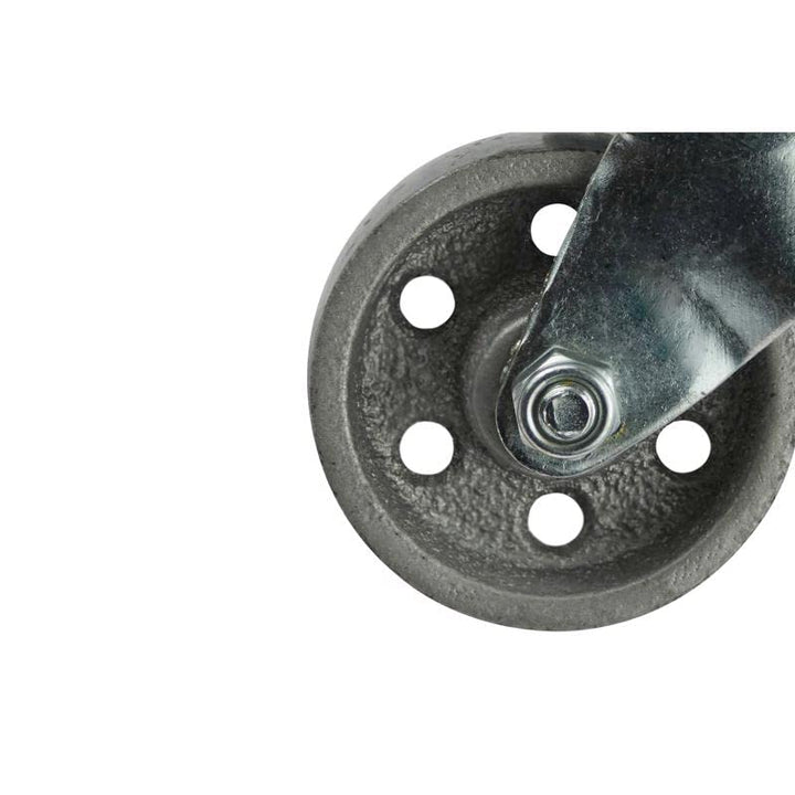 9174 2-Inch Cast Iron Swivel Plate Caster, 125-lb Load Capacity,Silver