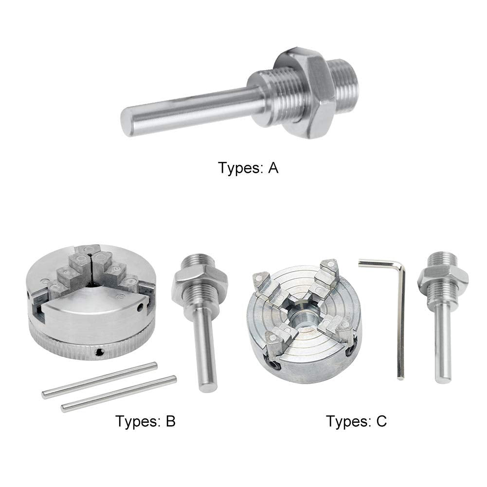 Z011Jaw Lathe Chuck with Connecting Rod, Extension For Mini Lathe Three Four Jaw Chuck Connecting Rod Electric Drill(size:#2)