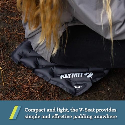 V Seat, Lightweight Inflatable Travel Cushion, Best for Camping, Bleachers, or Glassing Pad , Gray