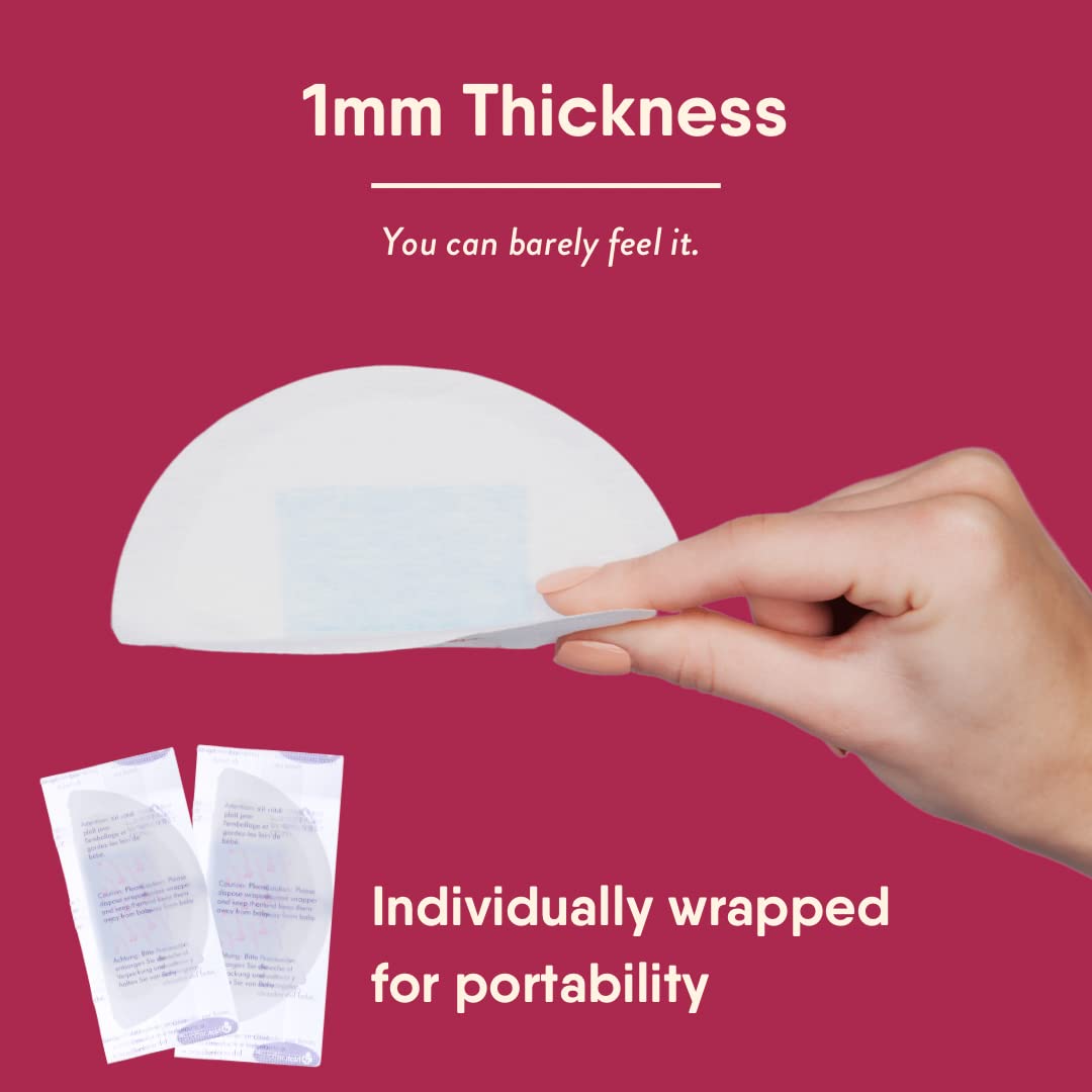 Disposable Nursing Pads Ultra Thin Breastfeeding Breast Pads, Light, Contoured and Highly Absorbent. Highest Absorbency/Thinness Ratio 1mm (120 Pads)
