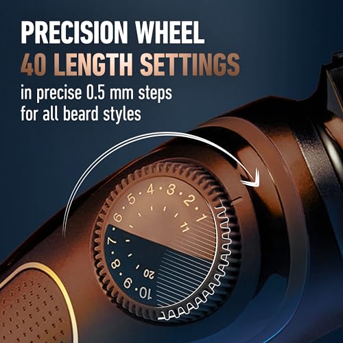 King C. Cordless Beard Trimmer for Men, Kit includes 1 Trimmer, 3 Interchangeable Combs, 1 Cleaning Brush, 1 Charger, 1 Travel Bag, BLUE