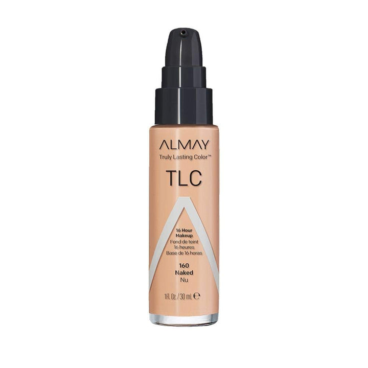 Truly Lasting Color Liquid Makeup, Long Wearing Natural Finish Foundation with Vitamin E and Lemon Extract, Hypoallergenic, Cruelty Free, -Fragrance Free, Dermatologist Tested, 160 Naked, 1 oz