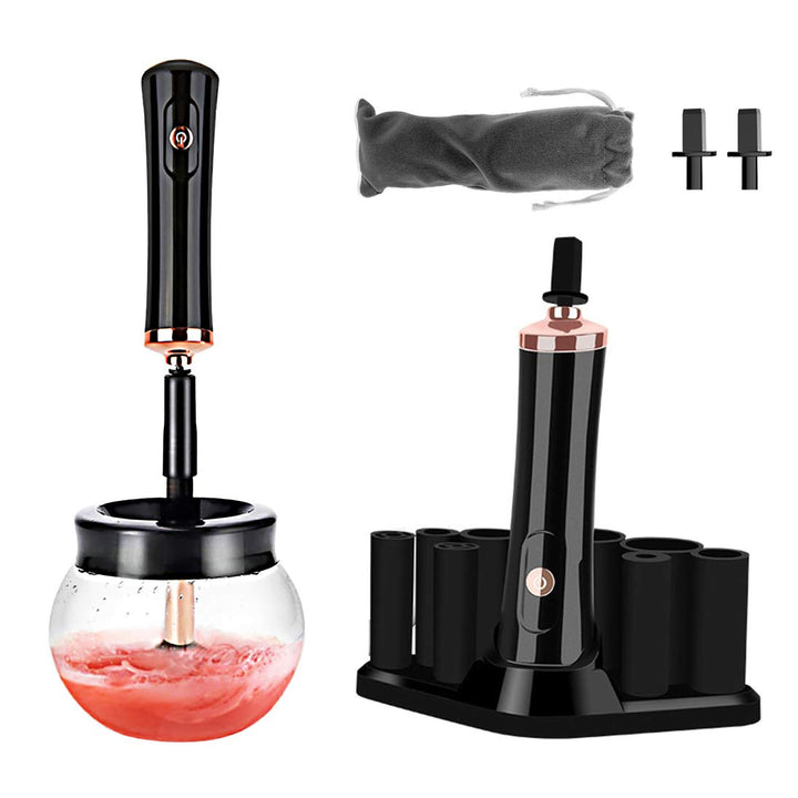 Nail Lacquer Shaker Makeup Brush Cleaner Dryer Portable Evenly Electric Liquid Mixer Nail Gel Polish Shaking Machine Handsfree Tool for Eyelash Extension Glue Nail Polish Ink Pigment - Black