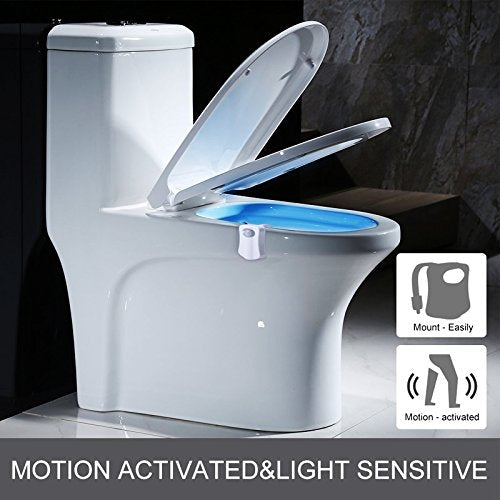 Color Changing Toliet Night Light Motion Sensor Led Motion Activated Washroom UV Slap Activated Butt Smart Light Commode Night Lamp(16 1)