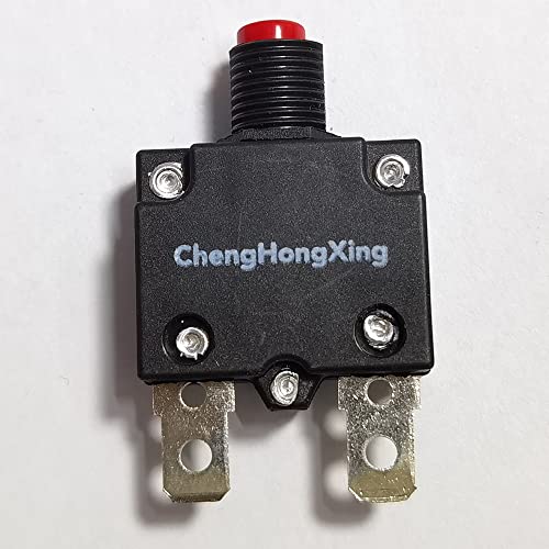 2Pcs 125-250VAC 32VDC Push Button Circuit Breaker 20Amp Thermal Overload Protector Manual Reset Thermal Circuit Breaker 20A