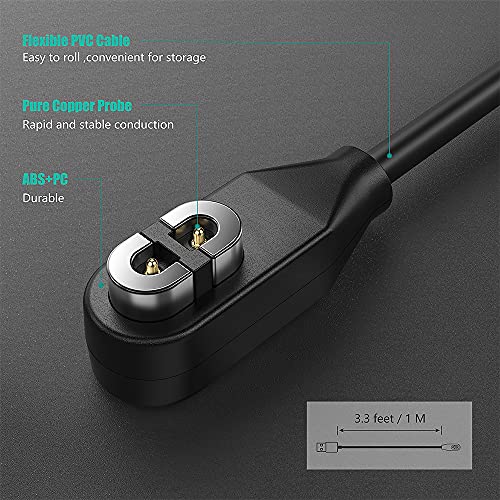Magnetic Charger Compatible with AfterShokz Aeropex, SHOKZ OPENCOMM, OPENRUN PRO, OPENRUN PRO Mini, OPENRUN, OPENRUN Mini - 1M,2-Pack