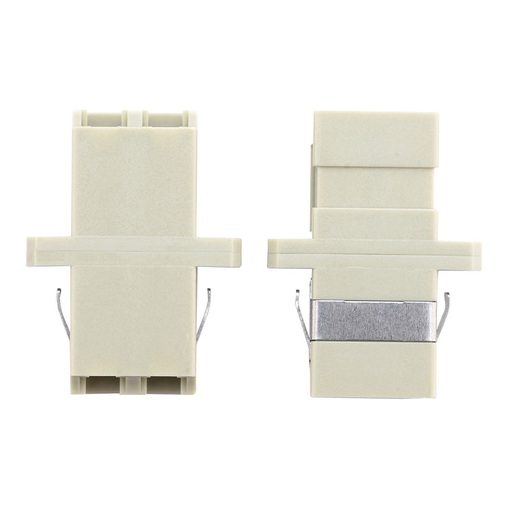 LC Fiber Optic Adapter - LC to LC Duplex Multimode Coupler - 5 Pack - Beige