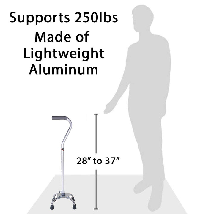 Small Base Offset Quad Cane, 2.15 Pound