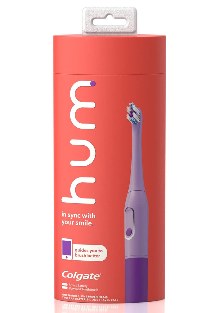 hum Smart Battery Toothbrush Kit, Sonic Toothbrush with Travel Case, Purple