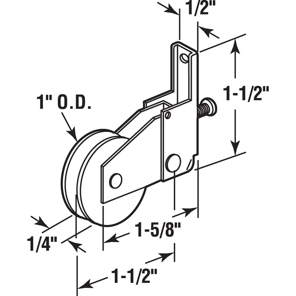 Products B 605 Screen Door Roller Assembly with 1-Inch Nylon Ball Bearing Wheel,(Pack of 2)