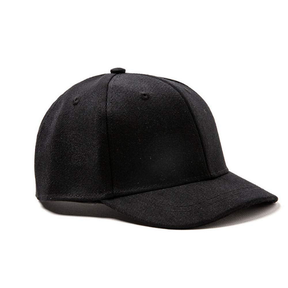 Short Bill Brim Dad Cap Unisex Classic Baseball Hat Anti Sweat Sunscreen Trucker Cap Hat Black, 22-24inch