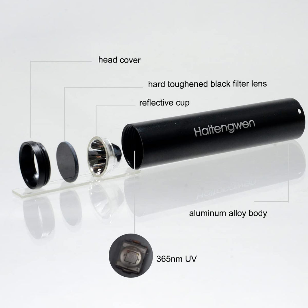 UV Light 365nm Pet Urine Detecting Flashlight with Black Filter Blacklight Torch