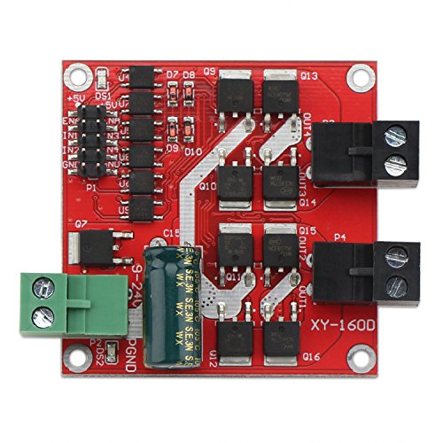 DC Motor Driver, L298 Dual H Bridge Motor Speed Controller DC 6.5V-27V 7A PWM Motor Regulator Board 12V 24V Electric Motor Control Module Industrial 160W with Optocoupler Isolation