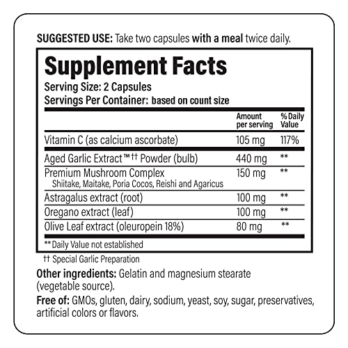 Aged Garlic Extract Formula 103 Immune Support, 100 Capsules (Packaging May Vary)