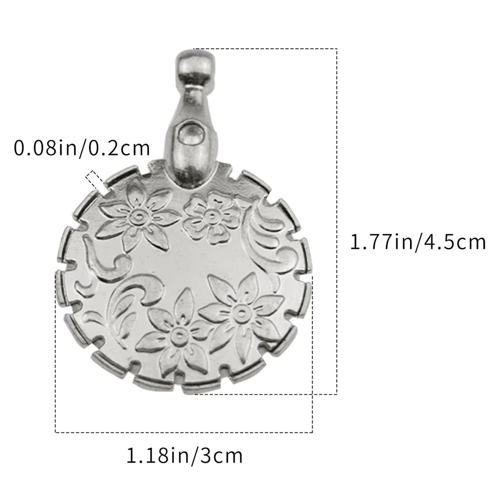 4 Pack Yarn Thread Cutter Pendants Antique Metal Round Thread Cutter Pendant Thread Floss Cutting Tools for DIY Knitting Sewing Craft