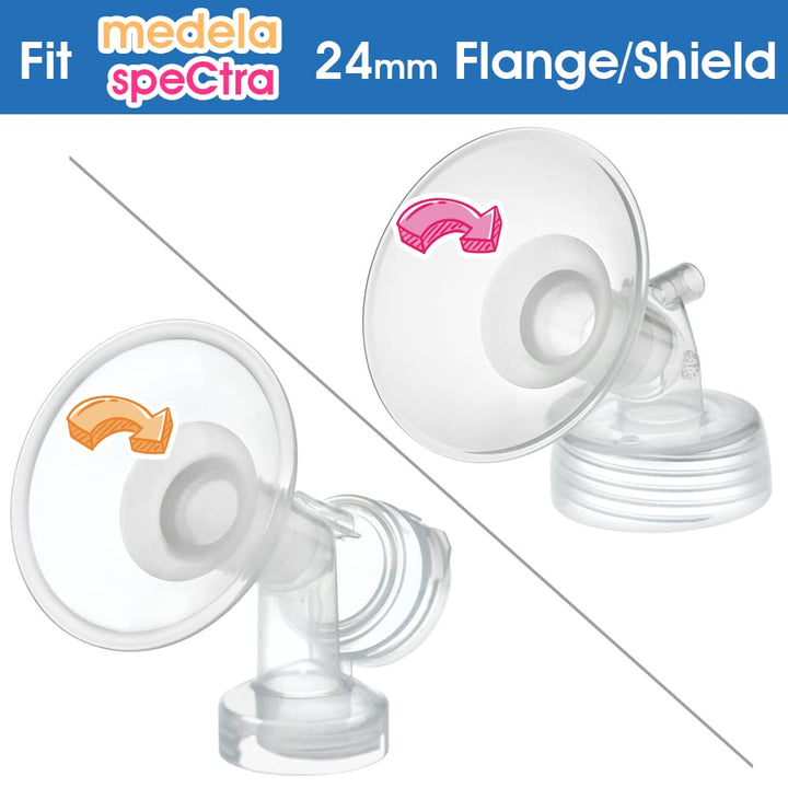 17mm Flange Inserts (Long) Compatible with 24mm Medela PersonalFit Flange, Spectra Flange, 25mm Freemie Flange(Restricted Freemie Cups), Compatible with Momcozy 24mm Cup (S9, S10, S12)