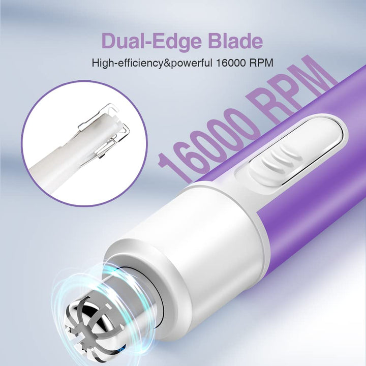 Purple: Touchbeauty Portable Ear Nose Hair Trimmer Safe Mini Pen-Sized Battery Powered 0656