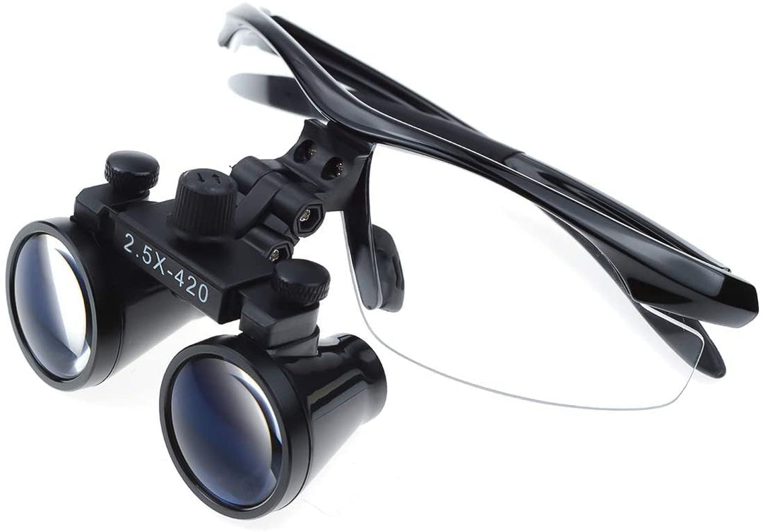 2.5X Magnifying Glass Loupe Binocular Loupe Surgery Surgical Magnifier Medical Operation (Black)