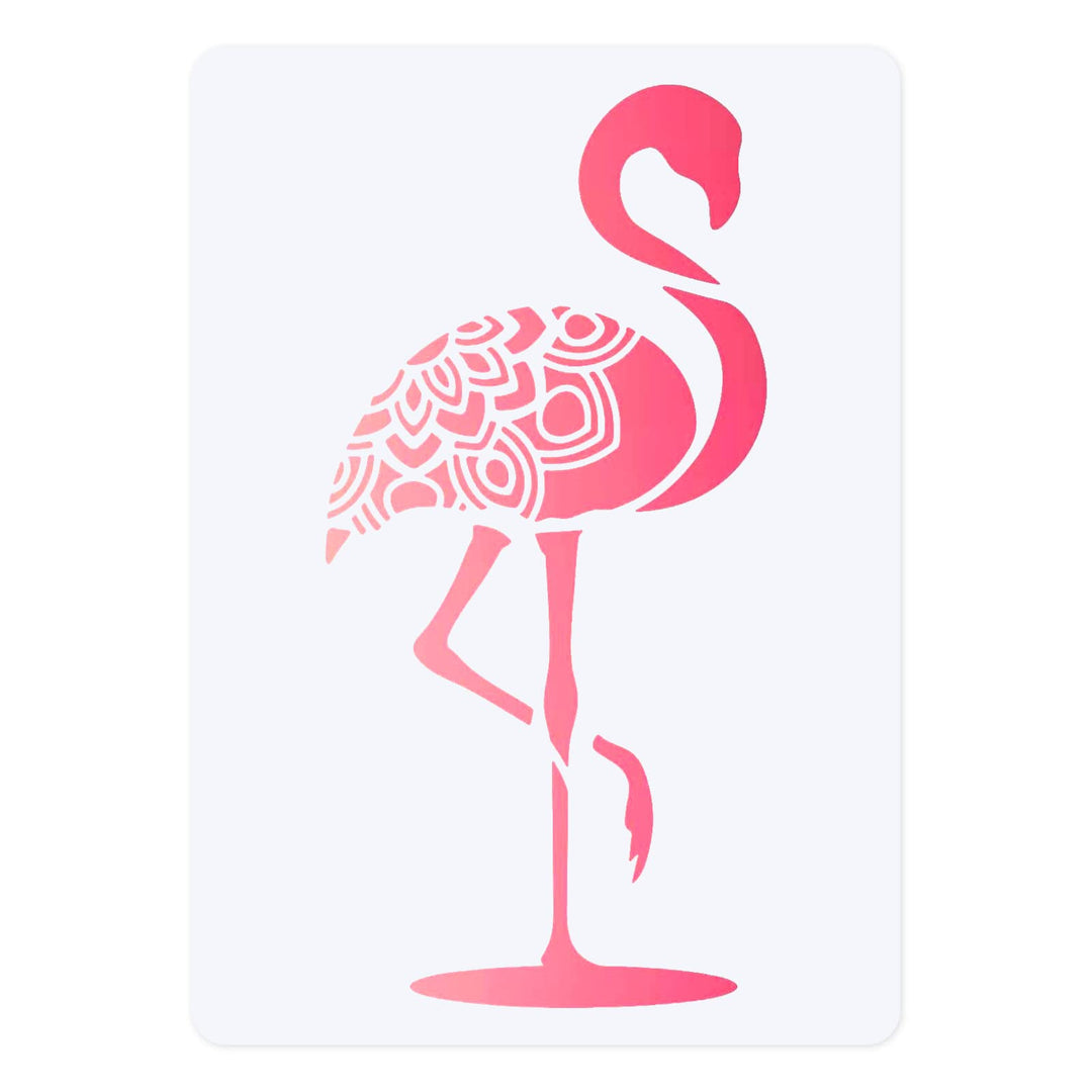 Large Size Flamingo Stencils 11.7x8.3 Inch Flamingo DIY Decoration Painting Stencils Mandala Flamingo Painting Stencil Bird Stencils Template for DIY Crafts Home Decor Wood Wall Painting