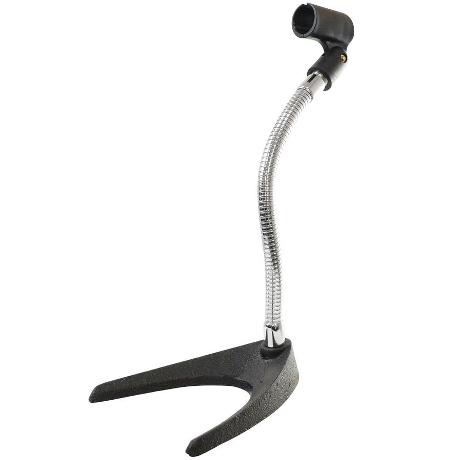 Desktop Microphone Stand - Universal Tabletop Mic Holder w/ Flexible 8.2'' Inch Gooseneck Mount and Solid U Shape Base - Perfect for Table Desk or Counter - PMKS8,Black