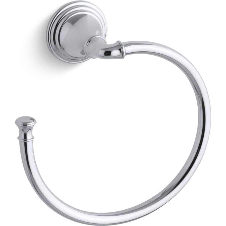Devonshire Bathroom Towel Ring Hand Towel Holder, Polished Chrome, K-10557-CP