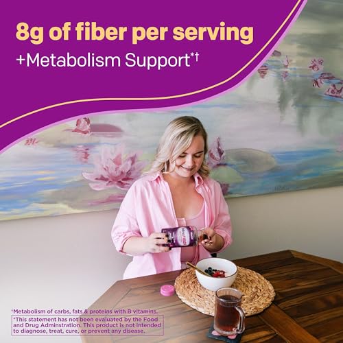 MiraFIBER Gummies, From The Gut Experts at , 8g of Daily Prebiotic Fiber with B Vitamins to Support Digestive Health and Metabolism, Fruit Flavored Fiber Gummies, 72 Count