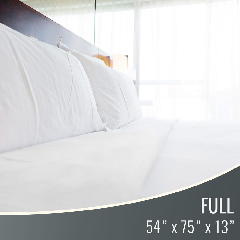 Zippered Plastic Mattress Protector, Waterproof Mattress Cover, Full Size, White