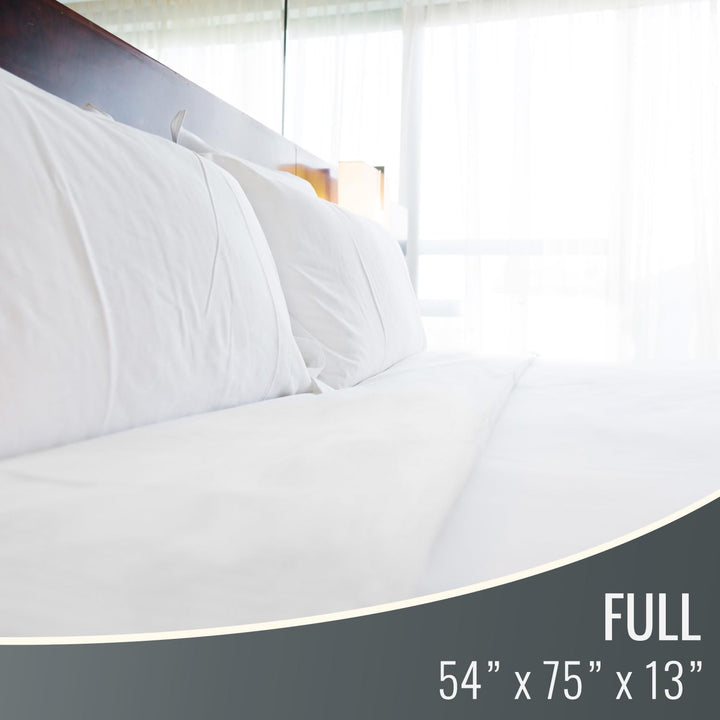 Zippered Plastic Mattress Protector, Waterproof Mattress Cover, Full Size, White