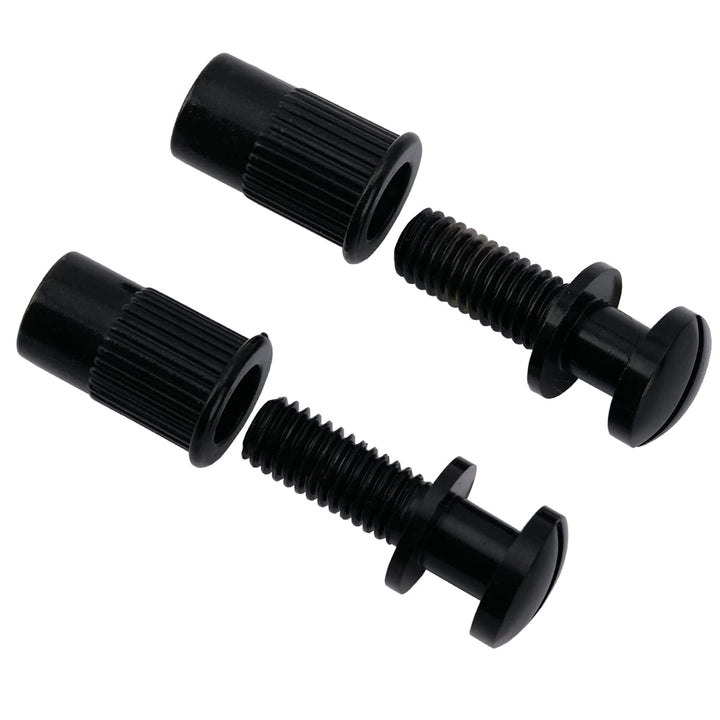 Pro M8 Metric Wraparound Bridge Mounting Studs and Inserts Bushings for Epiphone Les Paul Style Electric Guitar, Black (Set of 2)