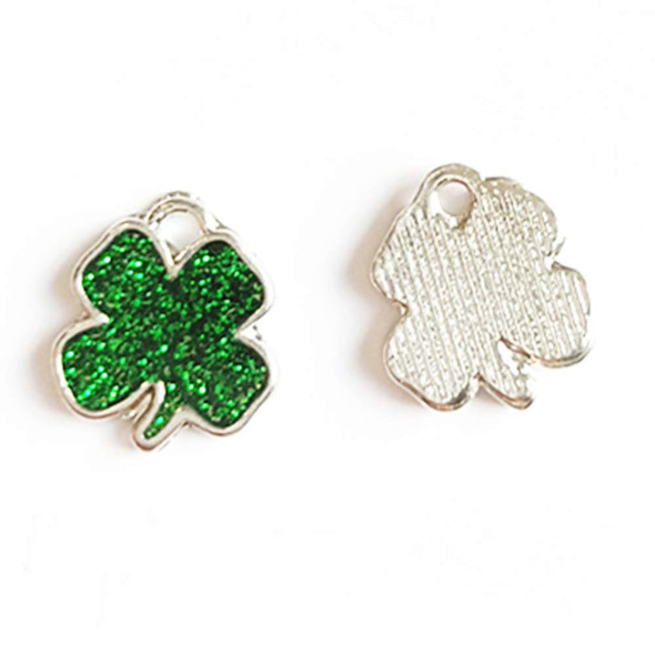 Four Leaf Clover Lucky Charms Pendents for DIY Crafting Bracelet Ankle Earring Necklace Jewelry Making Accessories 30 Pack
