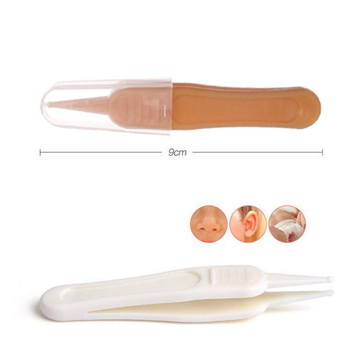 Baby Nasal Tweezers Pack of 2, Baby Nose Cleaning Tweezers, Round-Head Baby Nose booger Picker Ear Cleaner Clip Tool, Q-Grips Ear Wax Remover for Baby Care