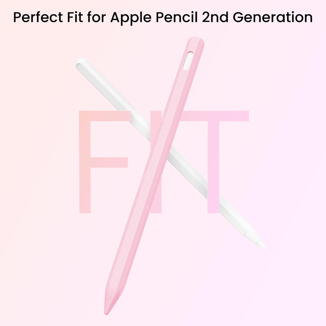 Silicone Case for Apple Pencil Pro 2024 & Apple Pencil 2nd Generation, Cute Pink Protective Skin Sleeve Cover Holder Grip and Tip Cap Accessories Compatible with iPad Pro 11 12.9 13 Inch