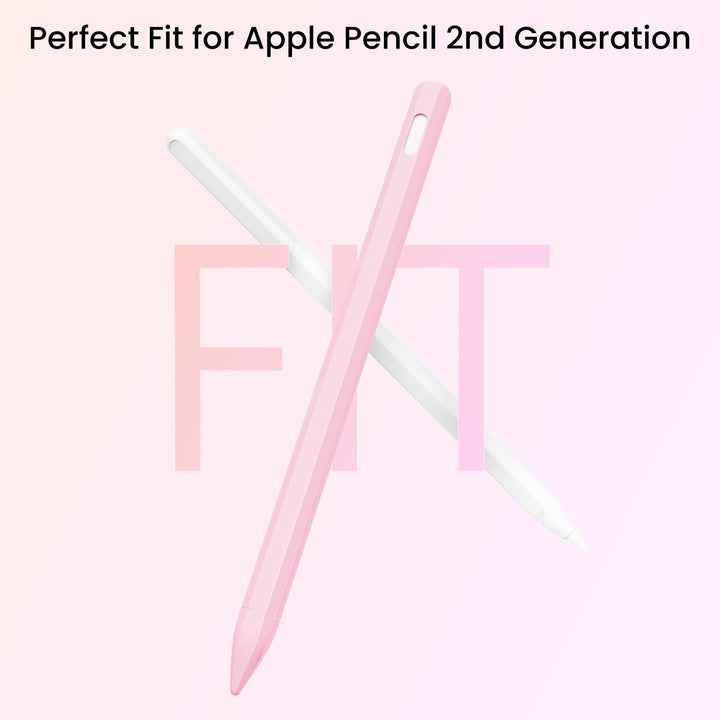 Silicone Case for Apple Pencil Pro 2024 & Apple Pencil 2nd Generation, Cute Pink Protective Skin Sleeve Cover Holder Grip and Tip Cap Accessories Compatible with iPad Pro 11 12.9 13 Inch