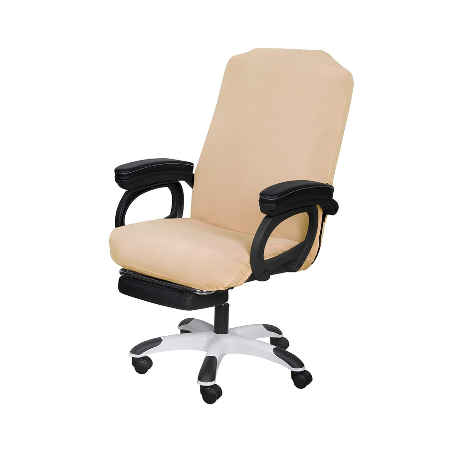 Office Chair Covers- Large, Champagne- Removable Computer Chair Covers for Office Chair with Zipper for Universal Rotating Chair Desk Chair Cover Chair Seat Washable Protector for Pet