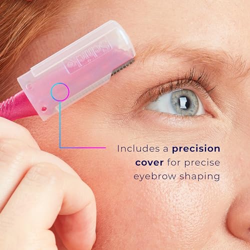 Touch-Up Dermaplaning Tool with Precision Cover, 3ct | Dermaplane Razor, Face Razors for Women, Eyebrow Razor, Facial Razor, Dermaplaning Razor, Womens Face Razor Peach Fuzz Remover