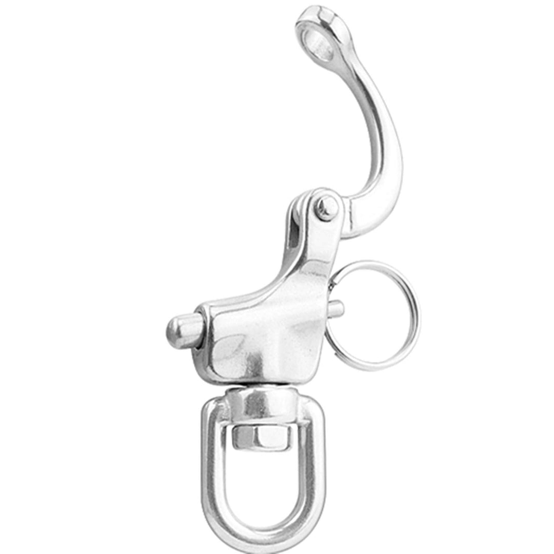NRC&XRC Pair 5IN(128mm) Jaw Swivel Eye Snap Shackle Quick Release Bail Rigging Sailing Boat Marine Stainless Steel Clip Pair
