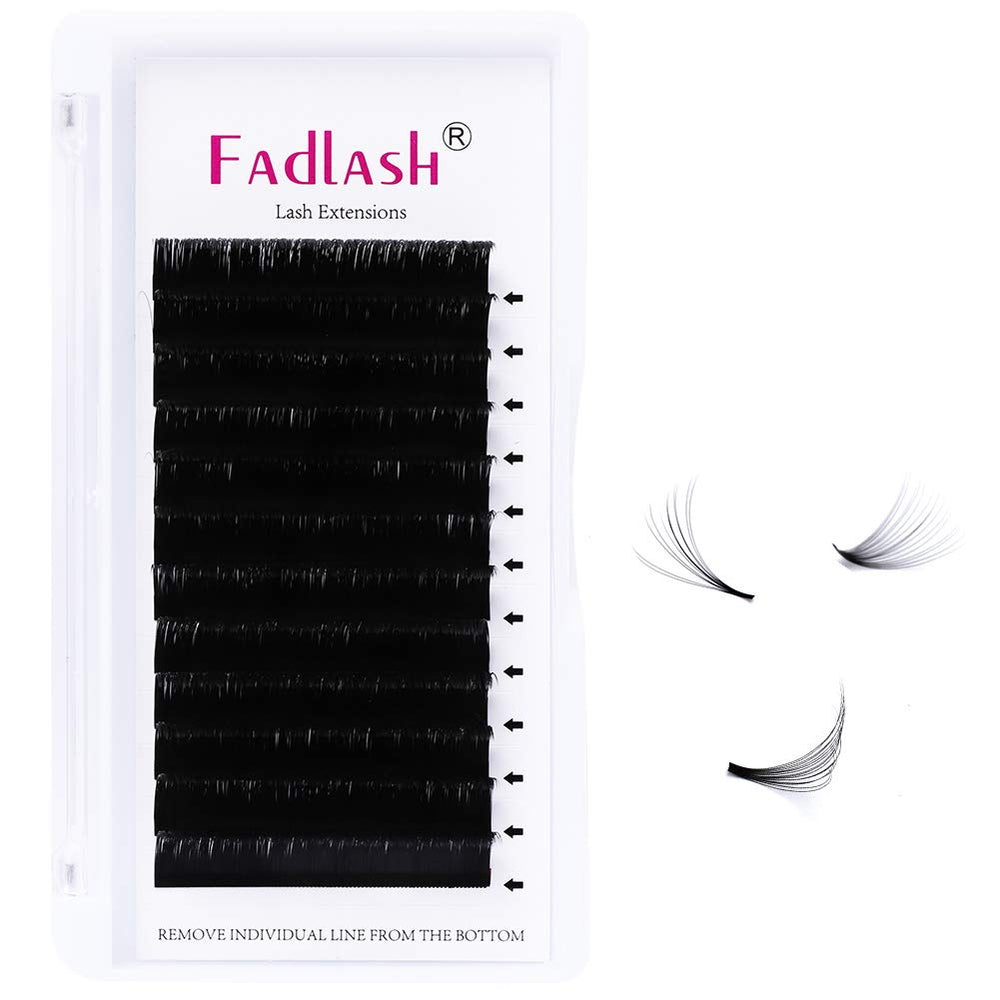 Easy Fan Volume Lash Extensions D Curl Volume Fans 8-20mm Length Self Fanning Eyelash Extensions 3D~10D 0.05 0.07mm Eye Lash (0.05-D, Mix 8~14mm)