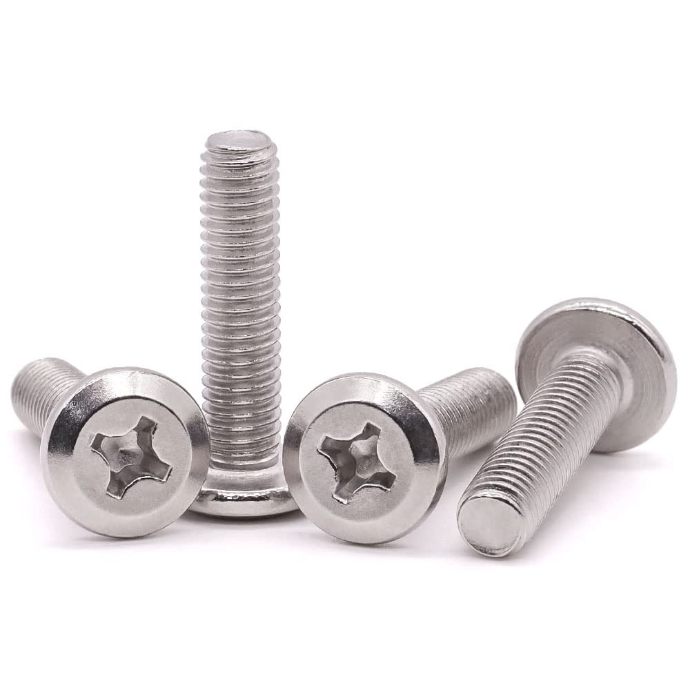M3 x 10mm (100 PCS) Round Phillips Drive Head Binding Screws, Machine Screws, 304 Stainless Steel 18-8, Full Thread, Furniture Screws Connector Bolts