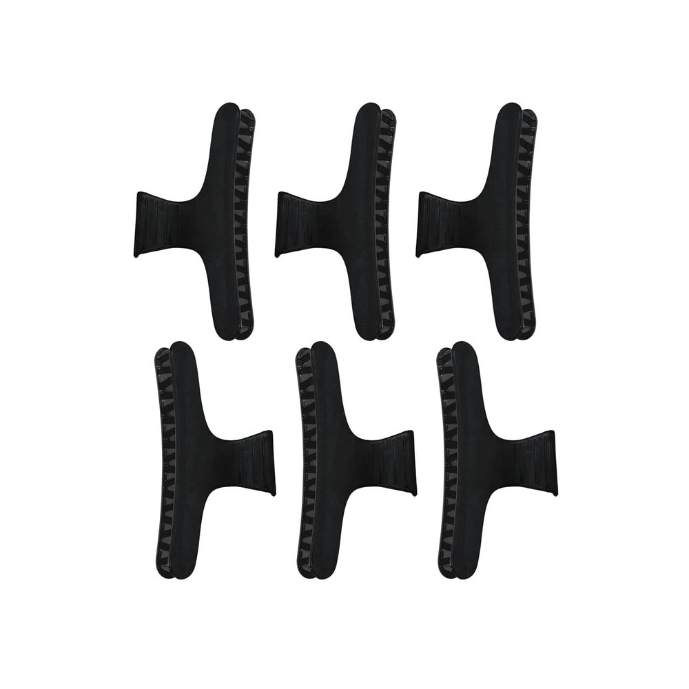 Kitsch Pro Butterfly Hair Clamps, Professional Strength, Salon Style Hair Clips for Styling, Sectioning, Cutting and Coloring, 6 Count (Black)