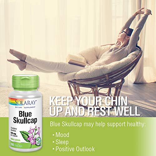 Blue Skullcap 425mg | Whole Aerial | Healthy Mood and Normal GABA Activity Support | Vegan | 100 VegCaps