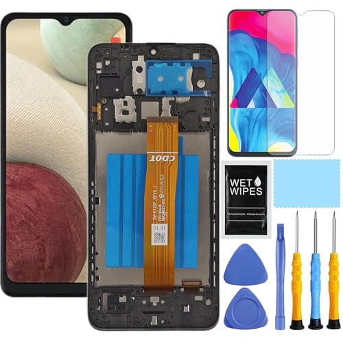 for Samsung Galaxy A12 Screen Replacement with Frame for Samsung a12 a125u Screen Replacement A12 Nacho A127 s127dl a125a a125w LCD Display digitizer Touch Screen Assembly with Repair Tools 6.5 inch