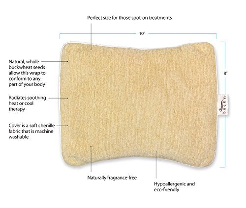 Soothing, Comfortable Hot/Cold Therapy Buckwheat Seed Filled Compact Wrap - Mocha