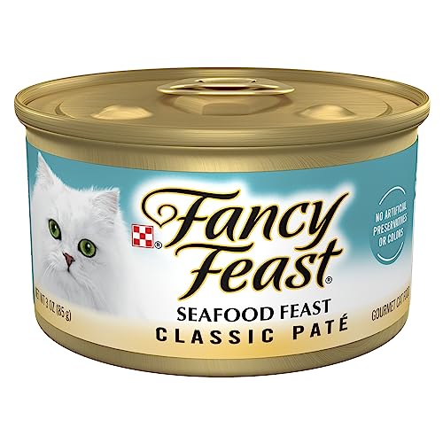 Purina Seafood Feast Classic Grain Free Wet Cat Food Pate - (Pack of 24) 3 oz. Cans