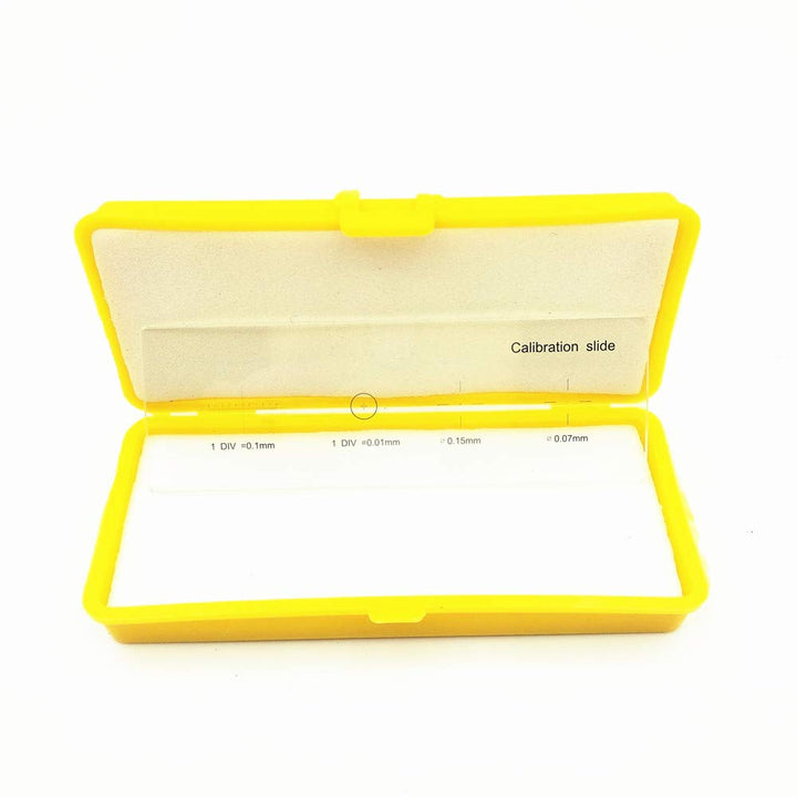 Microscope Stage Micrometer Calibration Slide with 4-Scales and 0.01mm Multifunctional Reticle Calibrating Ruler