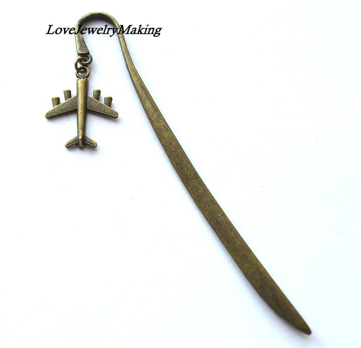 Airplane Charm Bookmark,Airplane Book Accessories,Bookmarks Christmas Gift idea, Metal Bookmark, Book Lover Gift Books
