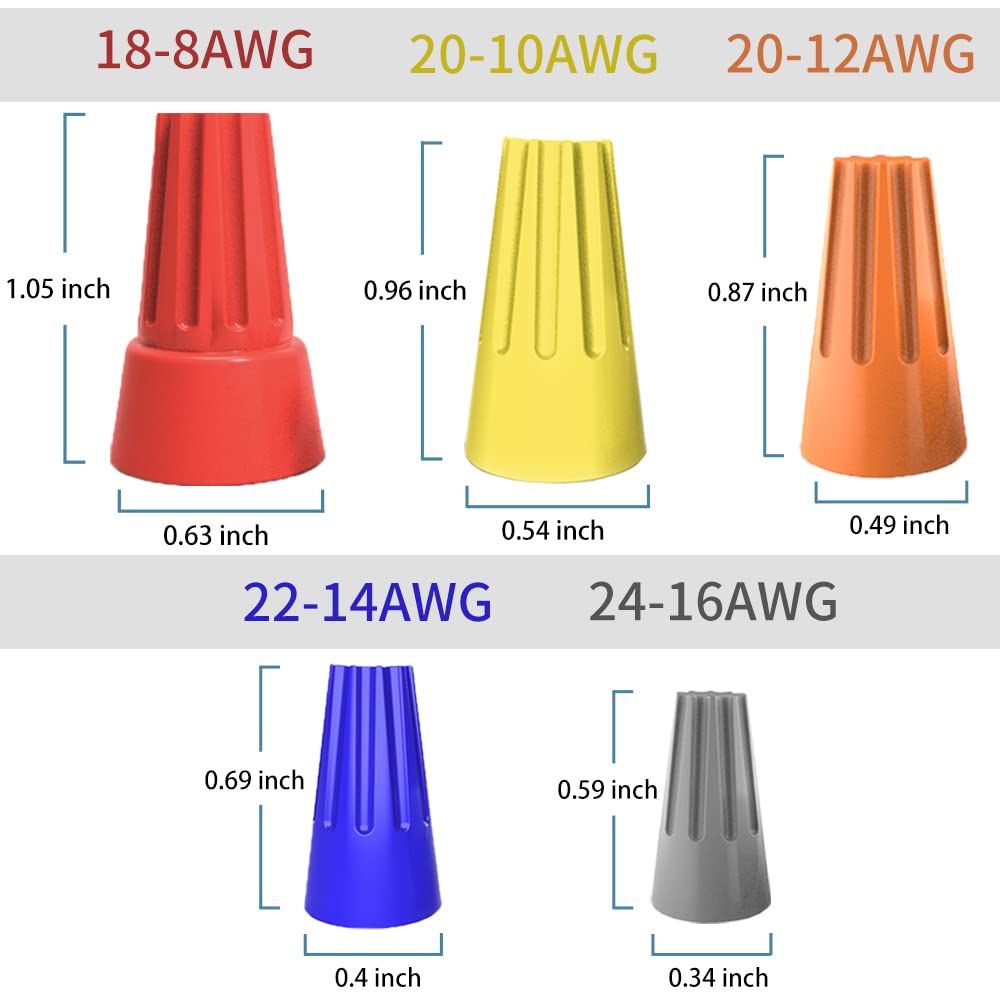300 Pcs Electrical Wire Connectors, Red Wire Caps Screw Terminals Twist Nuts Connection