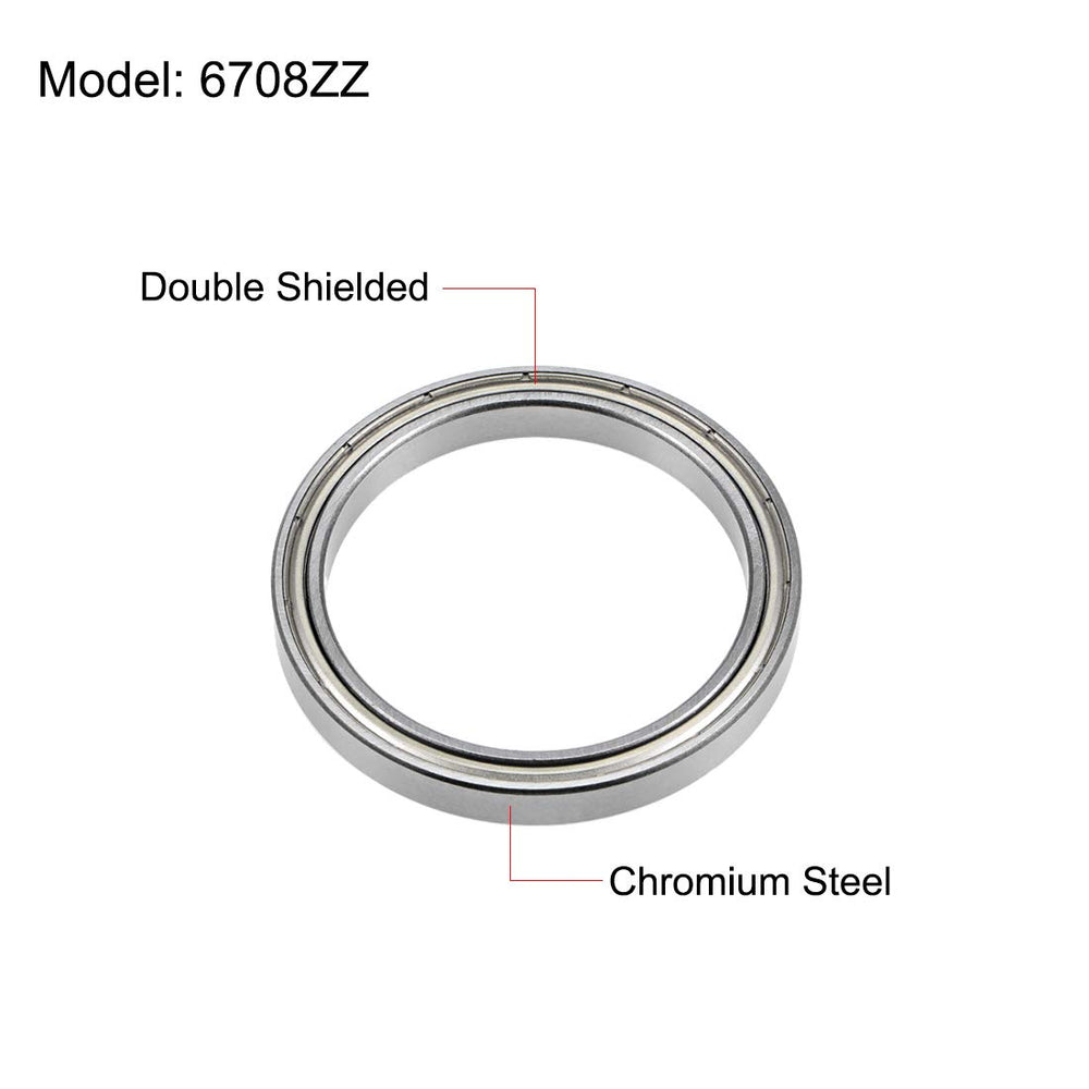 6708ZZ Deep Groove Ball Bearings 40mm x 50mm x 6mm Double Shielded Chrome Steel Z2 ABEC1
