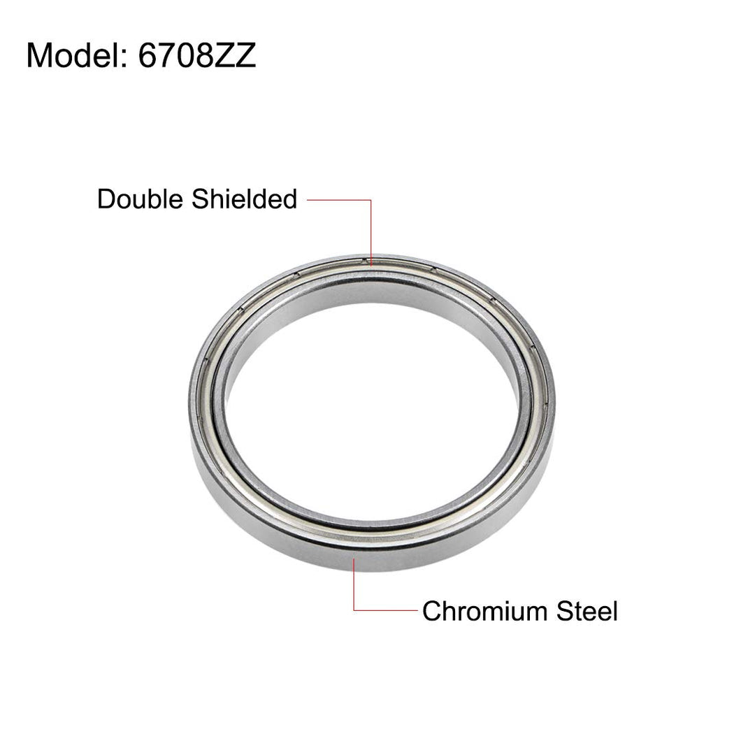 6708ZZ Deep Groove Ball Bearings 40mm x 50mm x 6mm Double Shielded Chrome Steel Z2 ABEC1