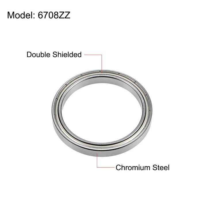 6708ZZ Deep Groove Ball Bearings 40mm x 50mm x 6mm Double Shielded Chrome Steel Z2 ABEC1